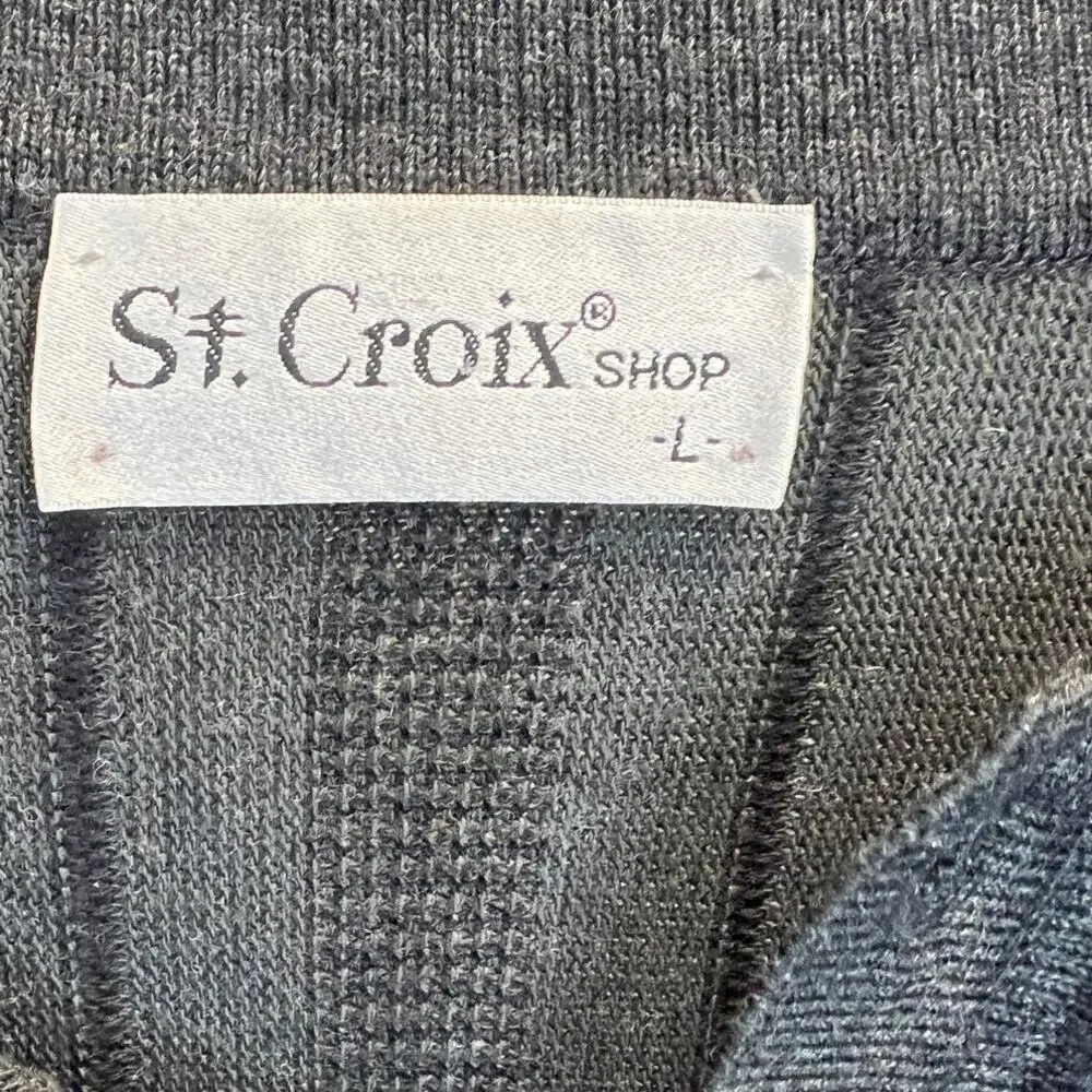 St. Croix Coogi Style Collared Sweater Wool Blend Mens Size Large Gray Cozy Knit